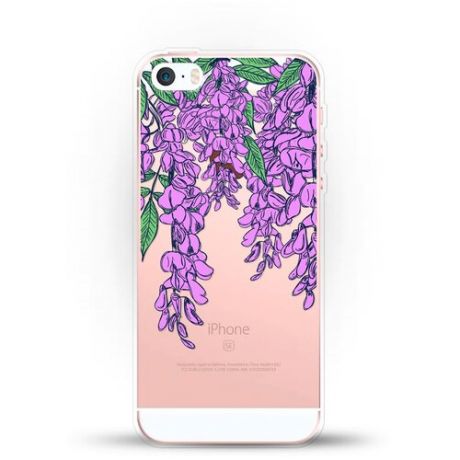 Силиконовый чехол Цветы фиолетовые на Apple iPhone 5/5s/SE