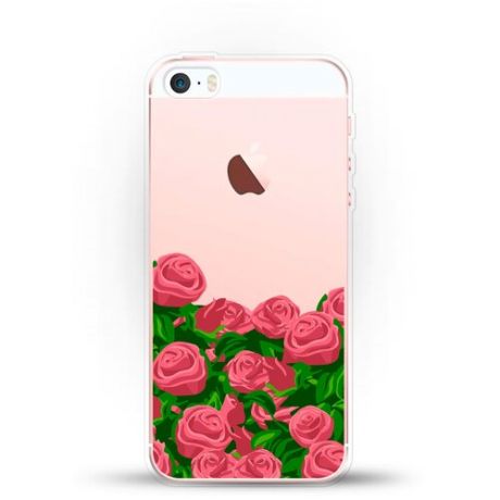 Силиконовый чехол Розы на Apple iPhone 5/5s/SE