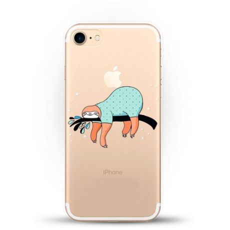 Силиконовый чехол Ленивец на ветке на Apple iPhone 7