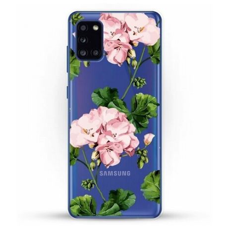 Силиконовый чехол Розовые цветы на Samsung Galaxy A31