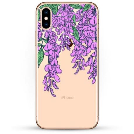 Силиконовый чехол Цветы фиолетовые на Apple iPhone Xs Max