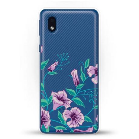 Силиконовый чехол Фиолетовые цветы на Samsung Galaxy A01 Core