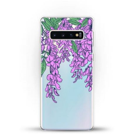 Силиконовый чехол Цветы фиолетовые на Samsung Galaxy S10