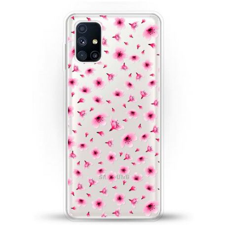 Силиконовый чехол Цветы розовые на Samsung Galaxy M51