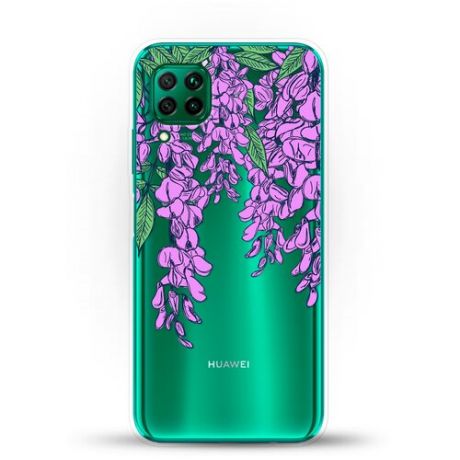 Силиконовый чехол Цветы фиолетовые на Huawei P40 Lite