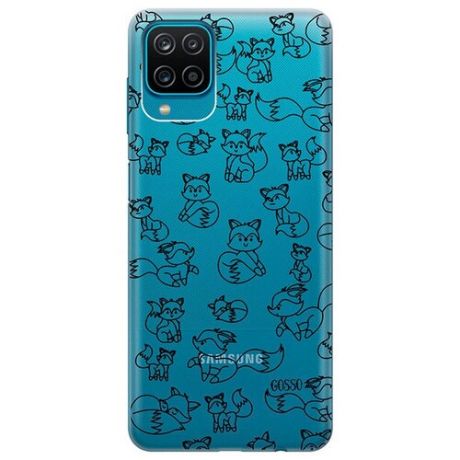Ультратонкий силиконовый чехол-накладка ClearView для Samsung Galaxy A12 с 3D принтом "Funny Foxes"