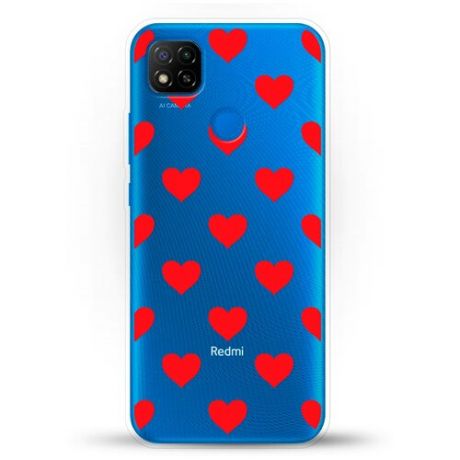 Силиконовый чехол Сердца на Xiaomi Redmi 9C