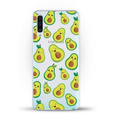 Силиконовый чехол Много авокадо на Samsung Galaxy A50