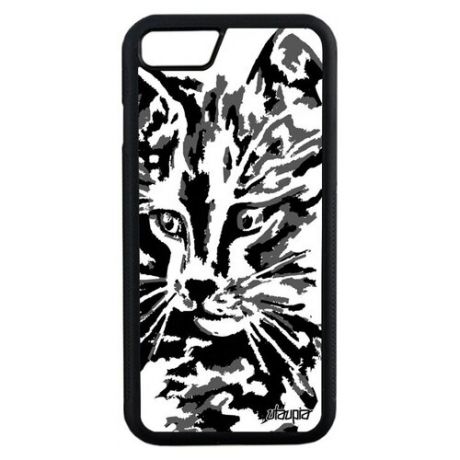 Красивый чехол для смартфона // iPhone 7 // "Котенок" Cat Стиль, Utaupia, серый
