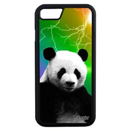 Защитный чехол на мобильный // Apple iPhone 7 // "Большая панда" Малыш Panda, Utaupia, серый