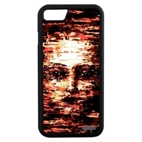 Защитный чехол для мобильного // Apple iPhone 7 // "Женское лицо" Образ Воображение, Utaupia, оранжевый