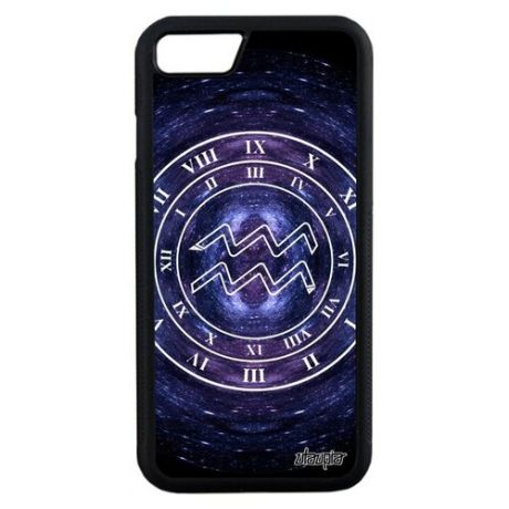 Красивый чехол на смартфон // Apple iPhone 7 // "Зодиак Лев" Астрологический Horoscope, Utaupia, синий