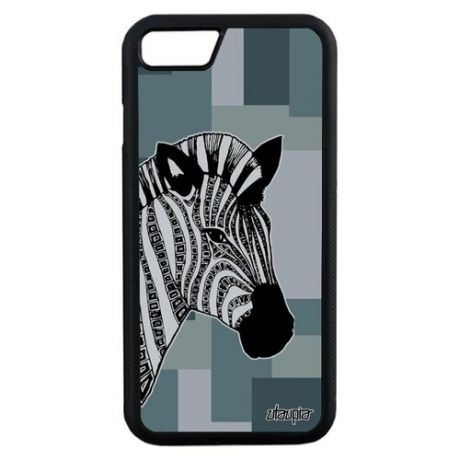 Модный чехол на мобильный // Apple iPhone 7 // "Зебра" Лошадь Zebra, Utaupia, розовый
