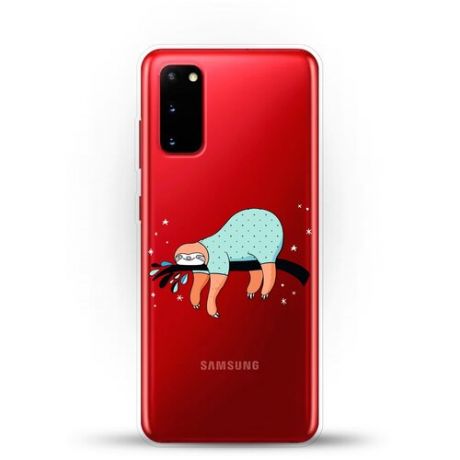 Силиконовый чехол Ленивец на ветке на Samsung Galaxy S20