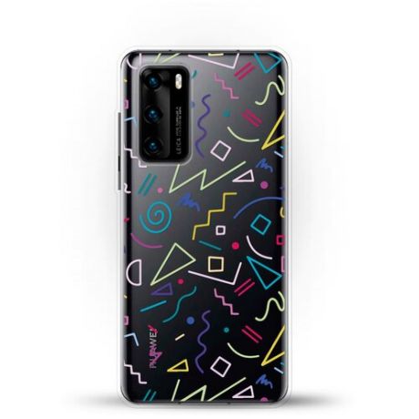 Силиконовый чехол Цветной узор на Huawei P40