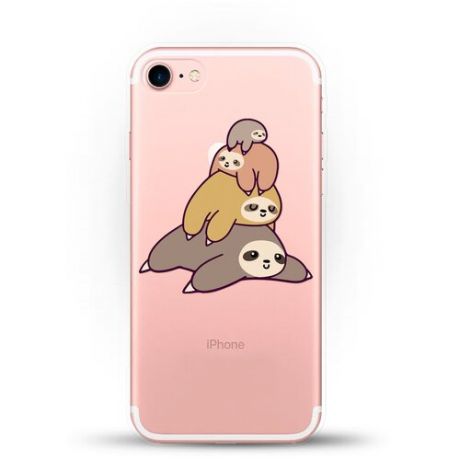 Силиконовый чехол 4 ленивца на Apple iPhone SE (2020)