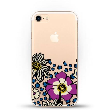 Силиконовый чехол Цветы с узором на Apple iPhone SE (2020)