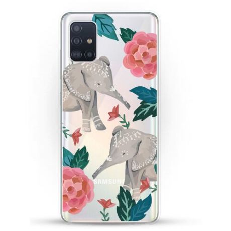 Силиконовый чехол Два слона на Samsung Galaxy A51
