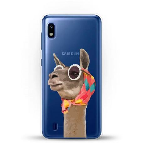 Силиконовый чехол Лама в очках на Samsung Galaxy A10