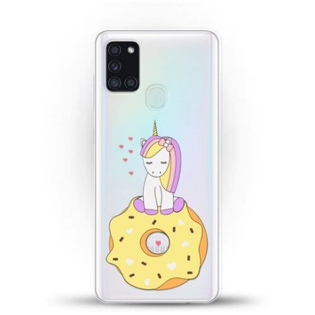 Силиконовый чехол Единорог на пончике на Samsung Galaxy A21s