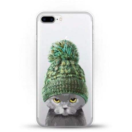 Силиконовый чехол Кот в шапке на Apple iPhone 8 Plus