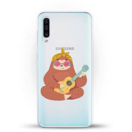 Силиконовый чехол Лама с гитарой на Samsung Galaxy A30s