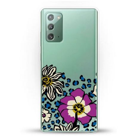 Силиконовый чехол Цветы с узором на Samsung Galaxy Note 20