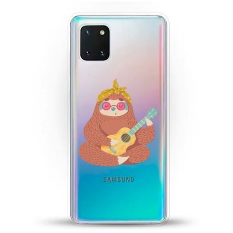 Силиконовый чехол Лама с гитарой на Samsung Galaxy Note 10 Lite