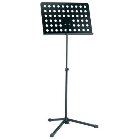 K&M 12179-000-55 Пюпитр оркестровый, высота 610-1080 мм, размер `стола` 500х340 мм, сталь, цвет черный, вес 3,2 кг