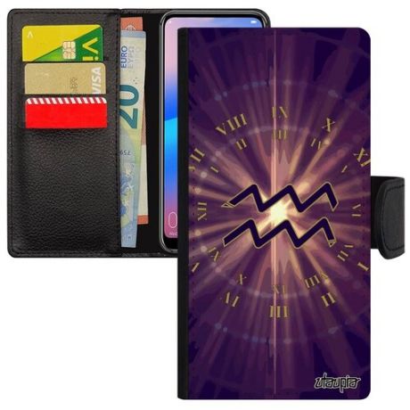 Защитный чехол-книжка на // Samsung Galaxy A50 // "Гороскоп Рыбы" Zodiac Дизайн, Utaupia, фиолетовый