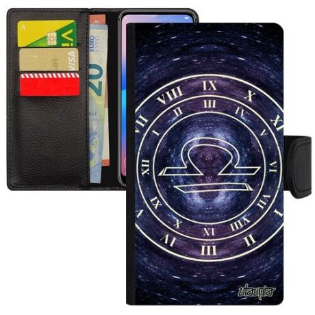 Защитный чехол-книжка на // Xiaomi Redmi Note 6 Pro // "Зодиак Весы" Астрологический Календарь, Utaupia, синий