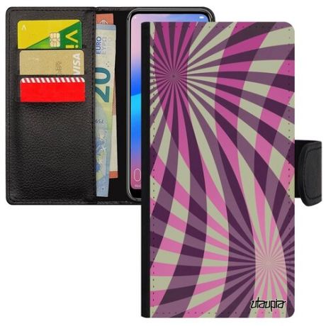 Защитный чехол книжка на телефон // Huawei P30 Lite // "Спирали" Солнце Линии, Utaupia, фиолетовый