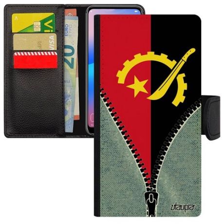 Противоударный чехол-книжка на телефон // Galaxy S7 Edge // "Флаг Мали на молнии" Туризм Государственный, Utaupia, серый
