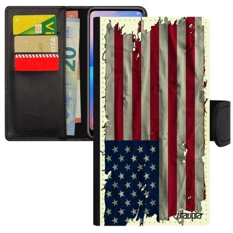 Противоударный чехол-книжка на смартфон // Apple iPhone X // "Флаг Бретани на ткани" Государственный Дизайн, Utaupia, белый