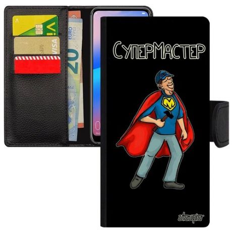 Модный чехол-книжка для мобильного // Xiaomi Redmi 6A // "Супермастер" Супергерой Специалист, Utaupia, черный
