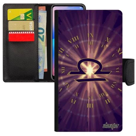 Противоударный чехол книжка для // iPhone XS // "Гороскоп Телец" Zodiac Дизайн, Utaupia, фиолетовый