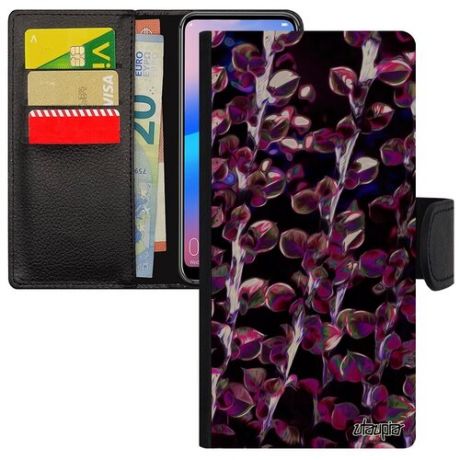 Защитный чехол-книжка на телефон // Galaxy A50 // "Ветви" Дизайн Сакура, Utaupia, фиолетовый