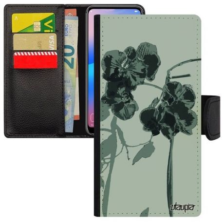 Красивый чехол книжка на телефон // Galaxy S7 Edge // "Цветы" Бутон Запах, Utaupia, белый
