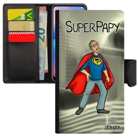 Защитный чехол-книжка для мобильного // Apple iPhone 7 // "Супердед" Комичный Дизайн, Utaupia, белый