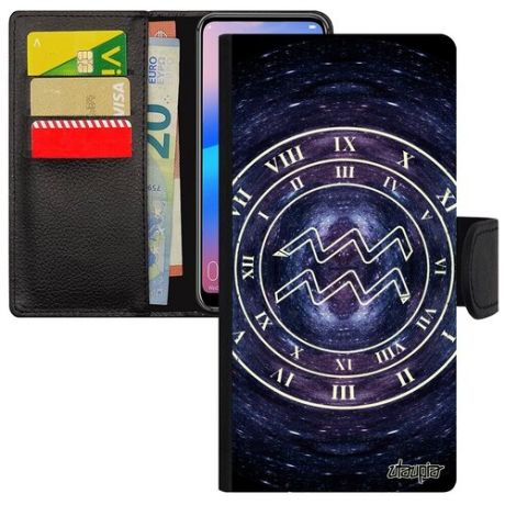 Защитный чехол-книжка на телефон // Huawei P30 Lite // "Зодиак Овен" Horoscope Созвездие, Utaupia, синий