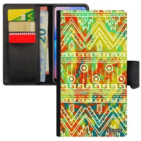 Защитный чехол-книжка на смартфон // Apple iPhone XS // "Ацтекские мотивы" Геометрический Этнический, Utaupia, светло-зеленый
