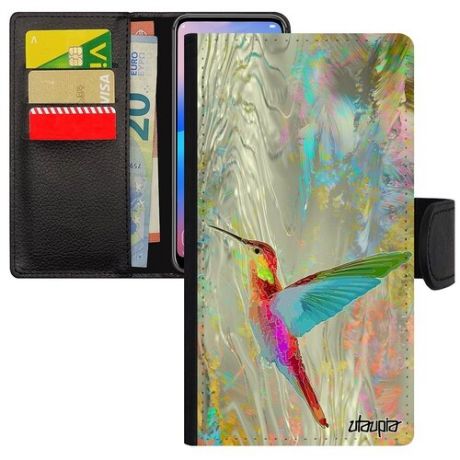 Красивый чехол книжка для телефона // iPhone 8 // "Колибри" Рисунок Птицы, Utaupia, цветной