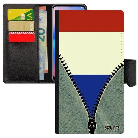 Защитный чехол книжка на // Apple iPhone X // "Флаг Конго Браззавиль на молнии" Путешествие Государственный, Utaupia, серый