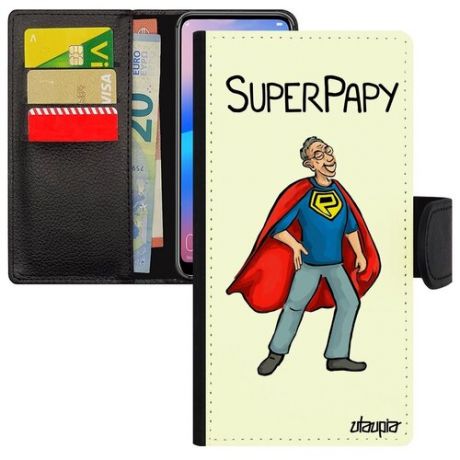 Защитный чехол-книжка для телефона // Samsung Galaxy S8 // "Супердед" Комичный Юмор, Utaupia, черный
