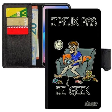 Стильный чехол-книжка для телефона // Apple iPhone 7 Plus // "Не могу - играю!" Geek Юмор, Utaupia, зеленый