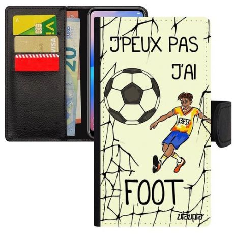 Защитный чехол-книжка на смартфон // Apple iPhone XS // "Не могу - у меня футбол!" Повод Спорт, Utaupia, синий
