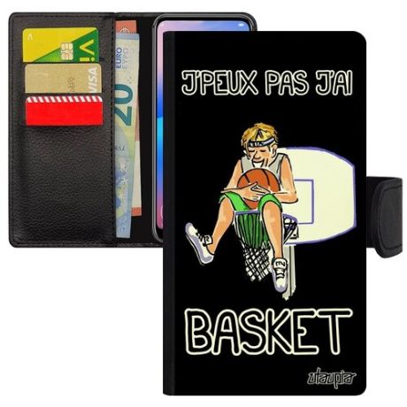 Ударопрочный чехол-книжка для мобильного // Apple iPhone X // "Не могу - у меня баскетбол!" Рисунок Надпись, Utaupia, цветной