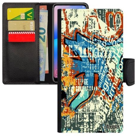 Качественный чехол книжка для телефона // Galaxy S7 Edge // "Стрит-арт" Изображение Надпись, Utaupia, цветной