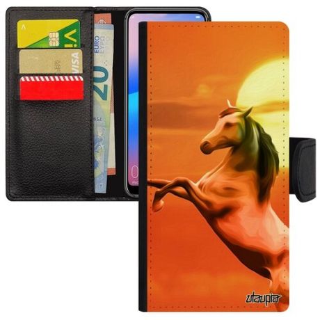 Противоударный чехол книжка на смартфон // Xiaomi Redmi 6A // "Лошадь" Рысак Дизайн, Utaupia, цветной