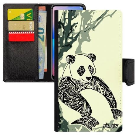 Противоударный чехол-книжка на смартфон // Apple iPhone 8 Plus // "Панда" Китайский Дизайн, Utaupia, серый